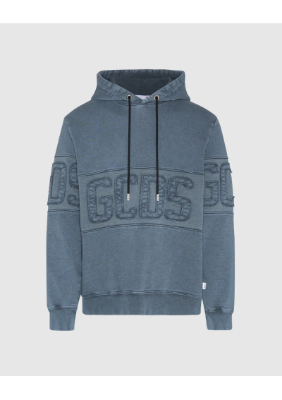 GCDS OVERDYED BLUZA Z KAPTUREM Z LOGO GCDS