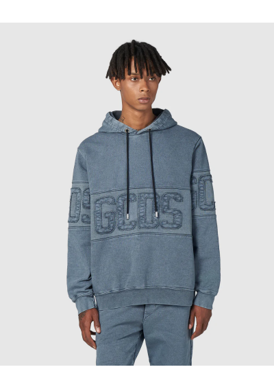 GCDS OVERDYED BLUZA Z KAPTUREM Z LOGO GCDS