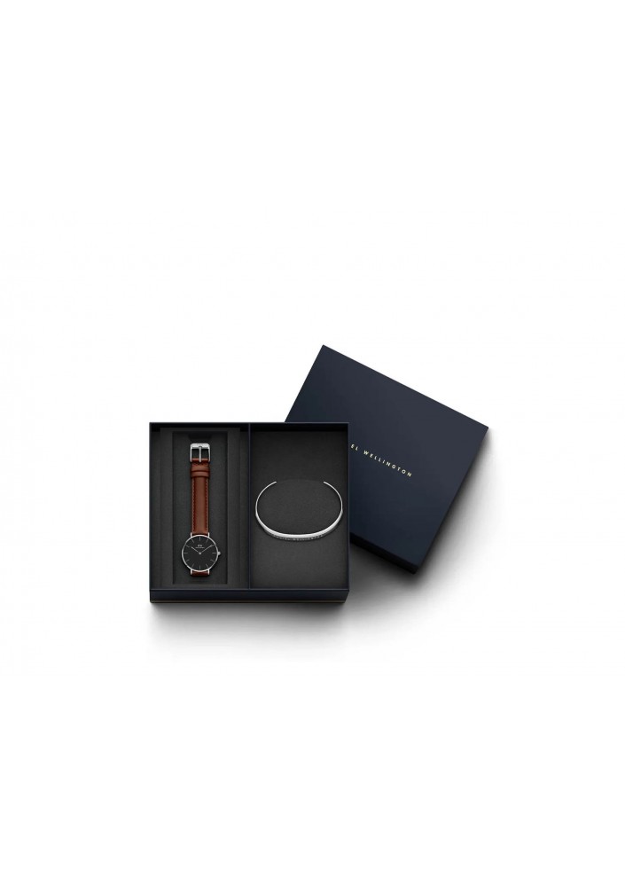 Daniel Wellington PETITE ST MAWES 32 SILVER BLACK - – Zestaw prezentowy