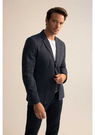 DeFacto Marynarka Slim Fit - Granatowa