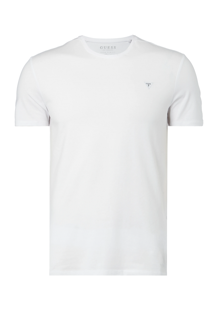 Guess T-shirt z wyhaftowanym logo - biały