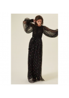 MANOUSH — Colors Dots, czarna, długa sukienka