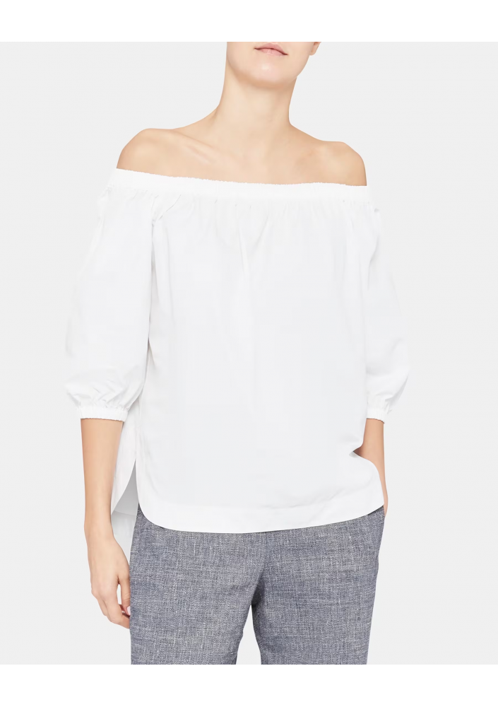 THEORY Bawełniany top z odkrytymi ramionami