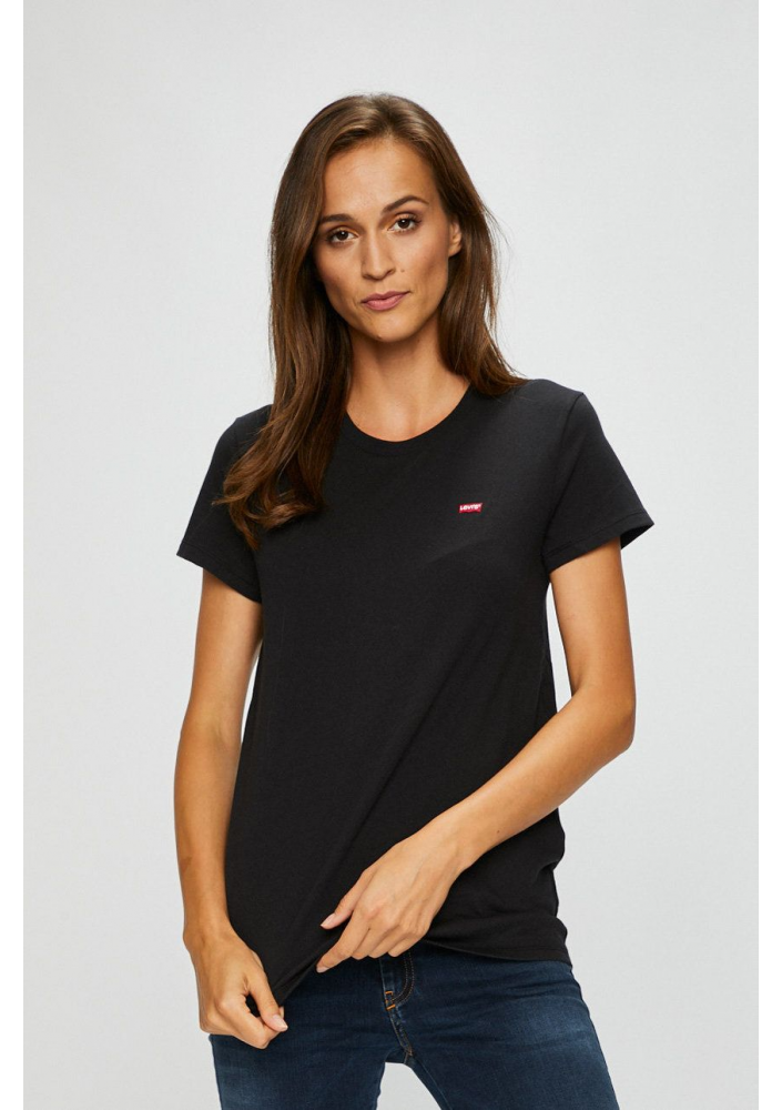Levi's T-SHIRT MANICHE CORTE DONNA NERO