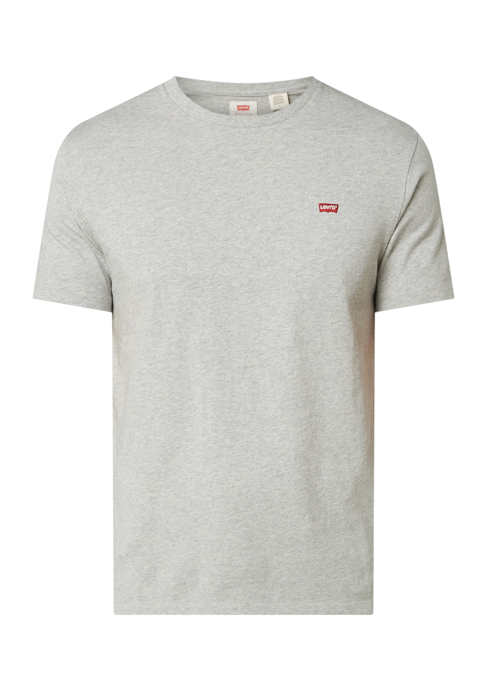 Levi's T-shirt z bawełny - jasnoszary melanżowy