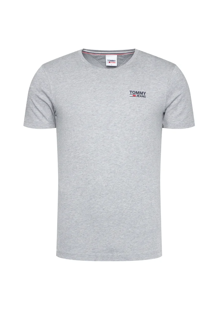 Tommy Jeans T-Shirt Corp Logo C Neck DM0DM09588 Szary Regular Fit