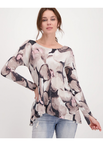 Monari Top z cienkiej dzianiny z długim rękawem