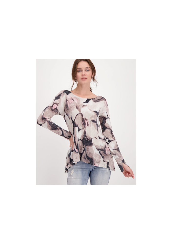 Monari Top z cienkiej dzianiny z długim rękawem