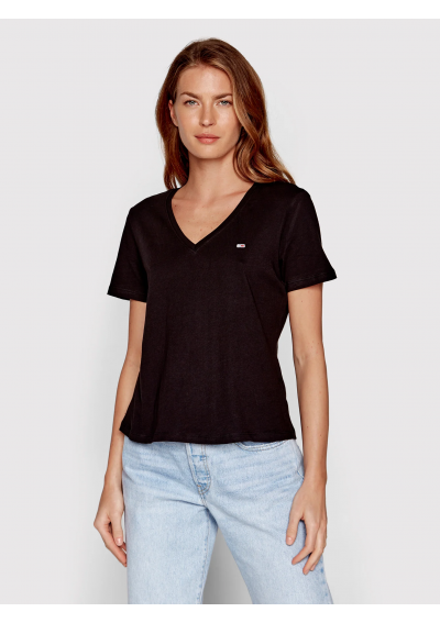 Tommy Jeans T-Shirt Czarny Slim Fit