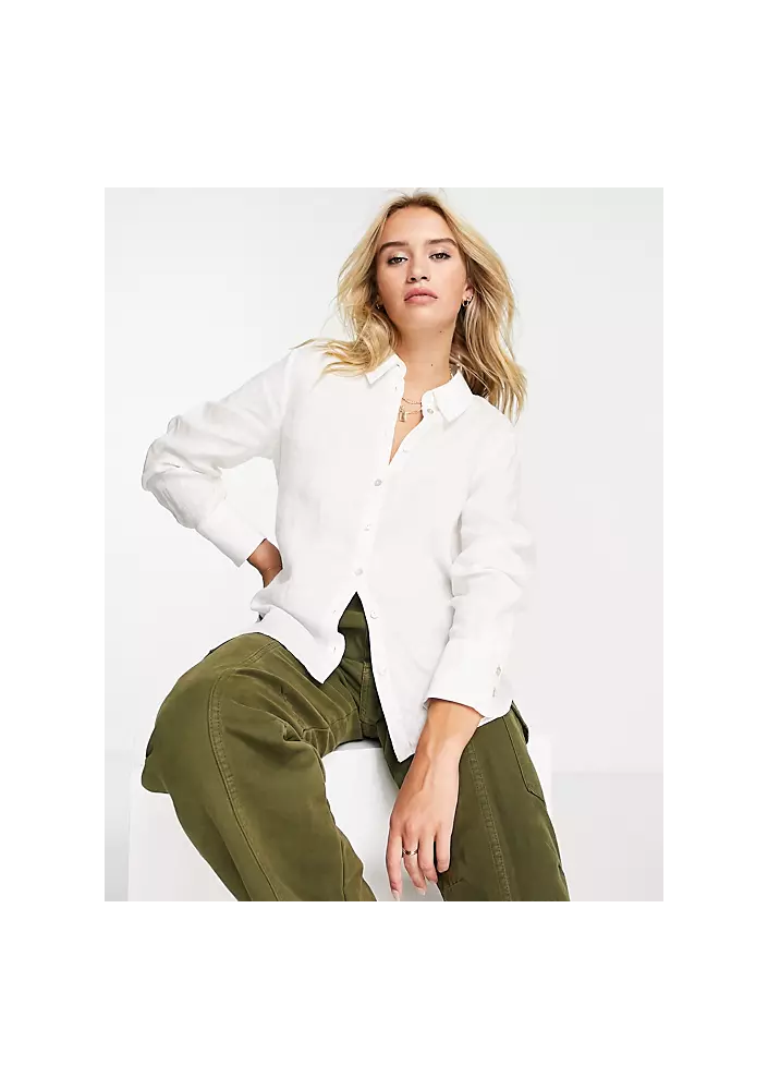 Mango – Biała lniana koszula