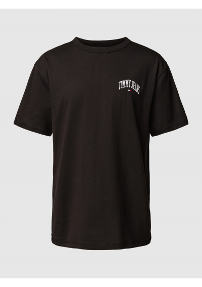 Tommy Jeans T-shirt z haftowanym logo - czarny