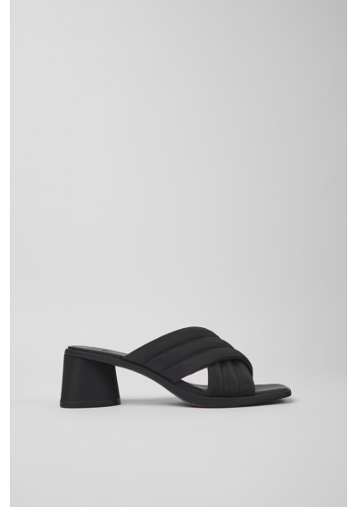 Kiara Czarne tekstylne sandały damskie