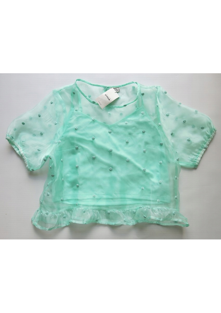 PIMKIE bluzka top z organzy