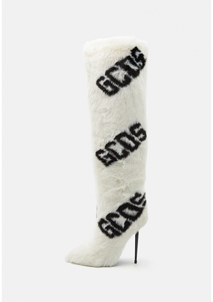 GCDS FUR LOGO BOOTS - Botki na obcasie