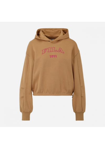 Fila Bluza damska z kapturem krótka FAW0634-70029 L Ciemnobeżowa