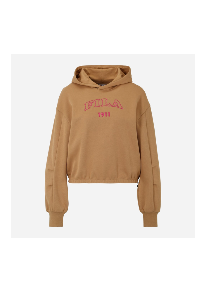 Fila Bluza damska z kapturem krótka FAW0634-70029 L Ciemnobeżowa