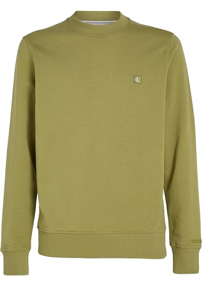 Calvin Klein Jeans Bluza męska z naszywką i okrągłym dekoltem