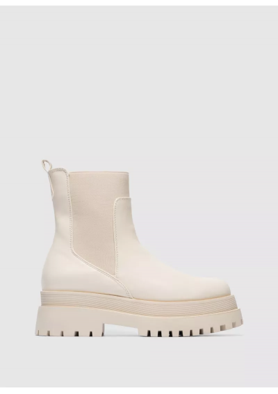 DeeZee Beżowe botki na platformie Honey