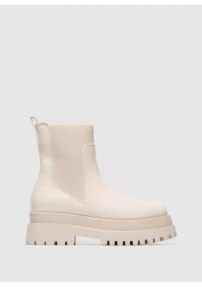 DeeZee Beżowe botki na platformie Honey