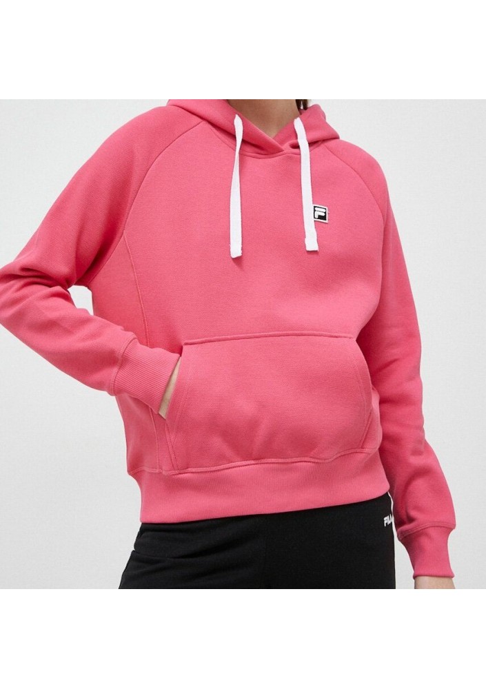 Fila bluza damska kolor różowy z kapturem gładka