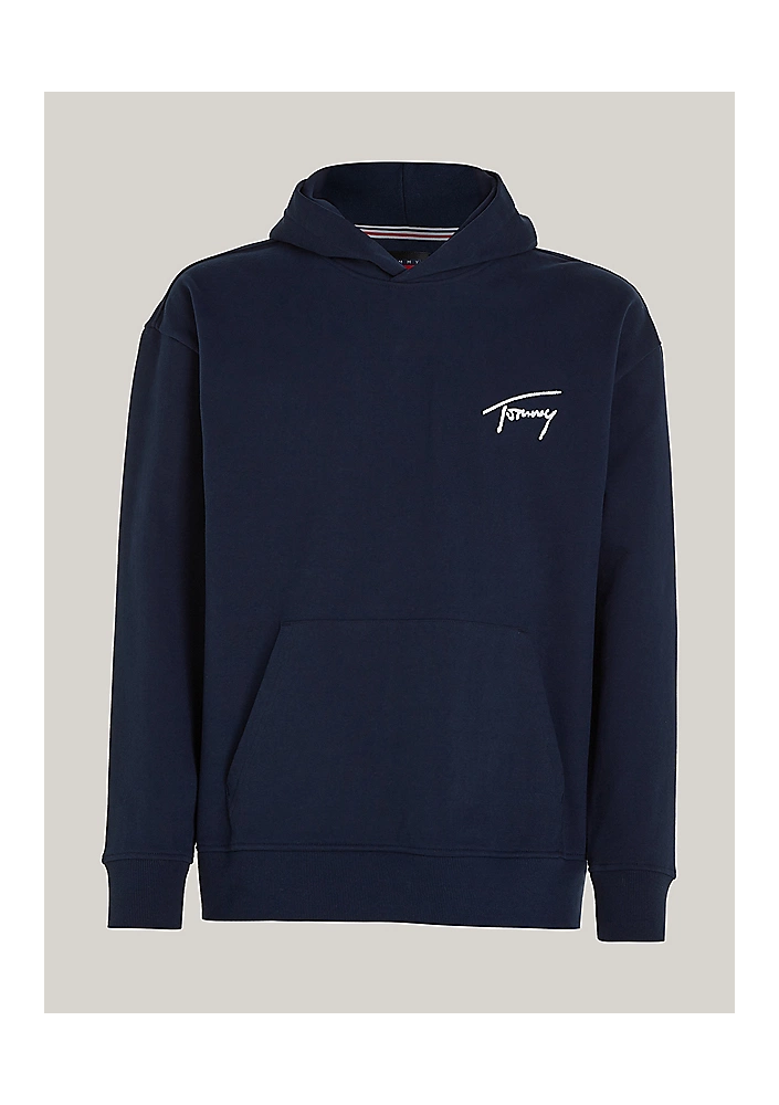 Tommy Jeans bluza bawełniana męska kolor granatowy z kapturem z aplikacją DM0DM17990