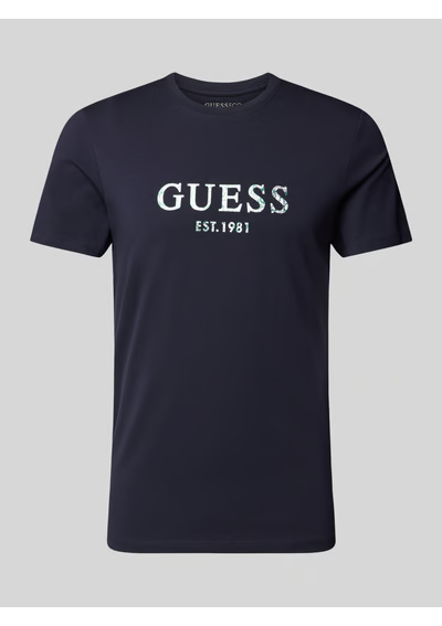 Guess t-shirt męski kolor granatowy