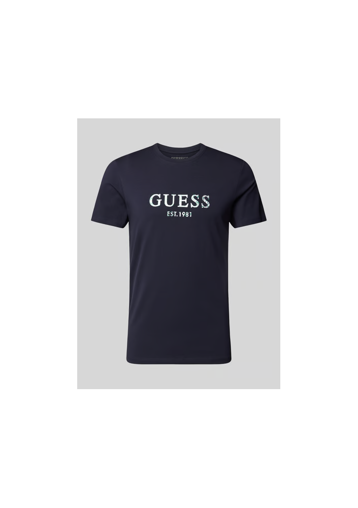 Guess t-shirt męski kolor granatowy