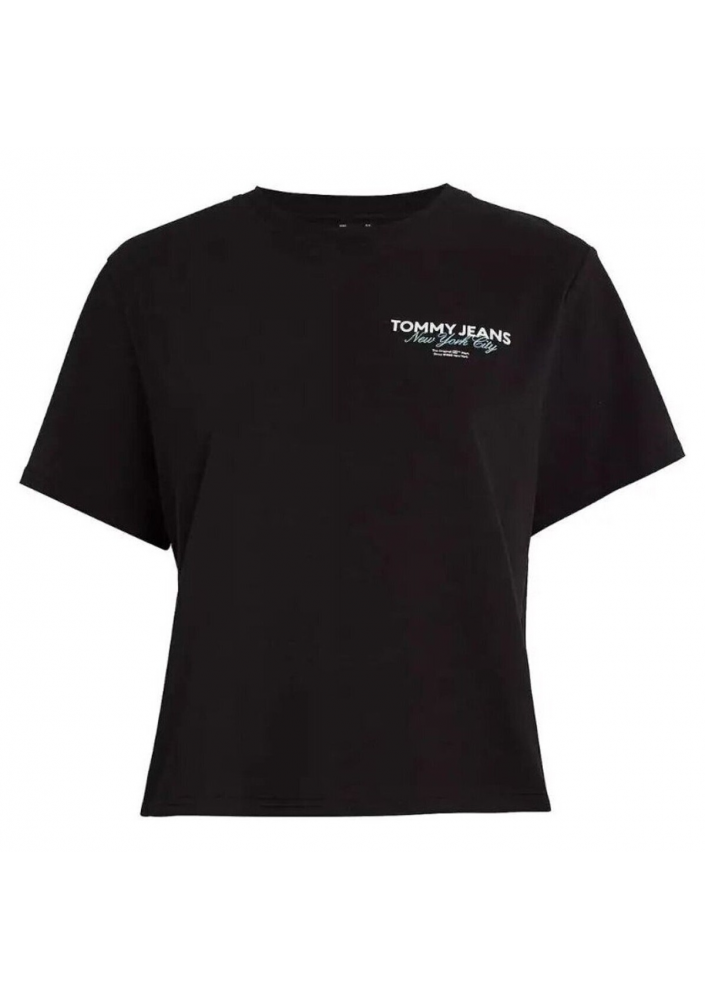 Tommy Jeans t-shirt bawełniany damski kolor czarny DW0DW17376