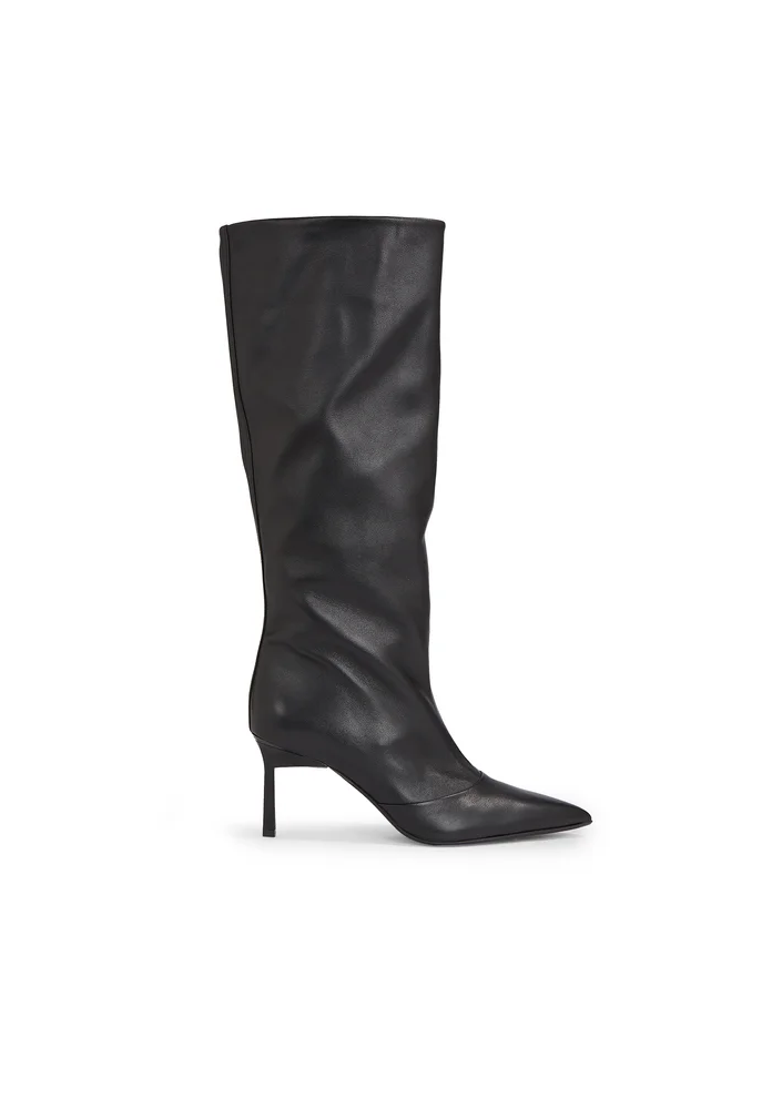 Calvin Klein Kozaki Geo Stiletto Knee Boot 70 HW0HW01691 Czarny