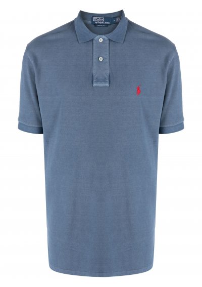 Polo Ralph Lauren polo bawełniane kolor granatowy gładki