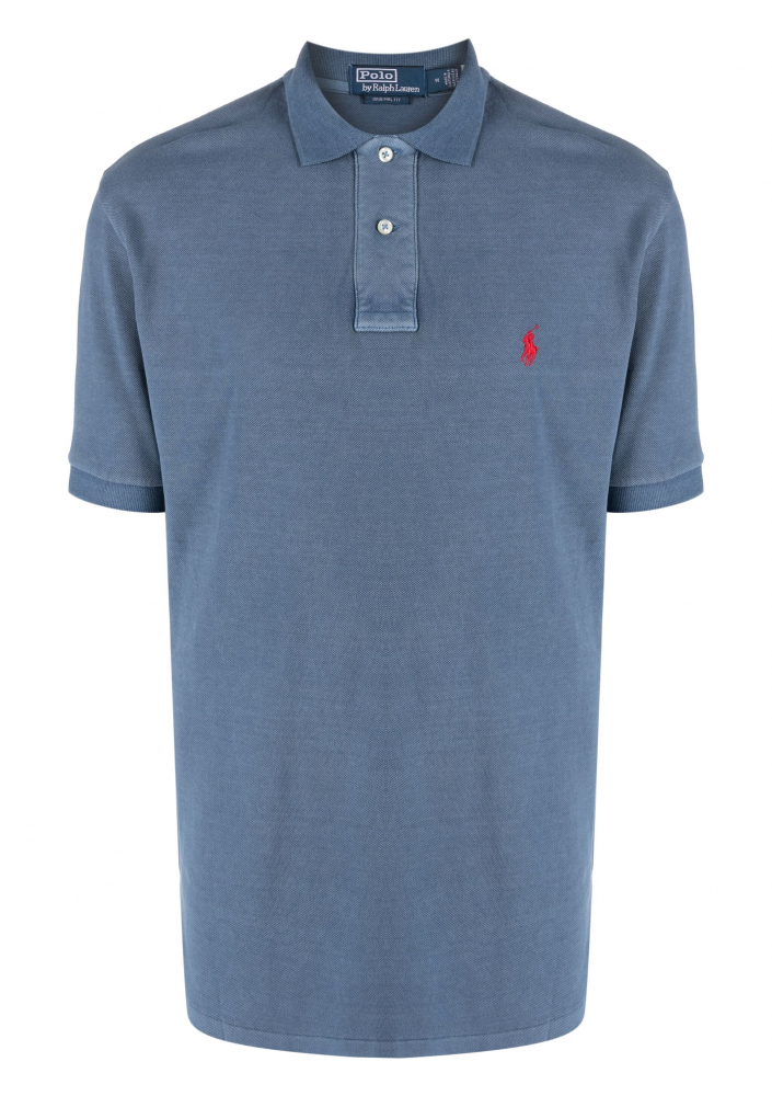 Polo Ralph Lauren polo bawełniane kolor granatowy gładki