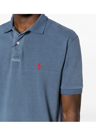 Polo Ralph Lauren polo bawełniane kolor granatowy gładki