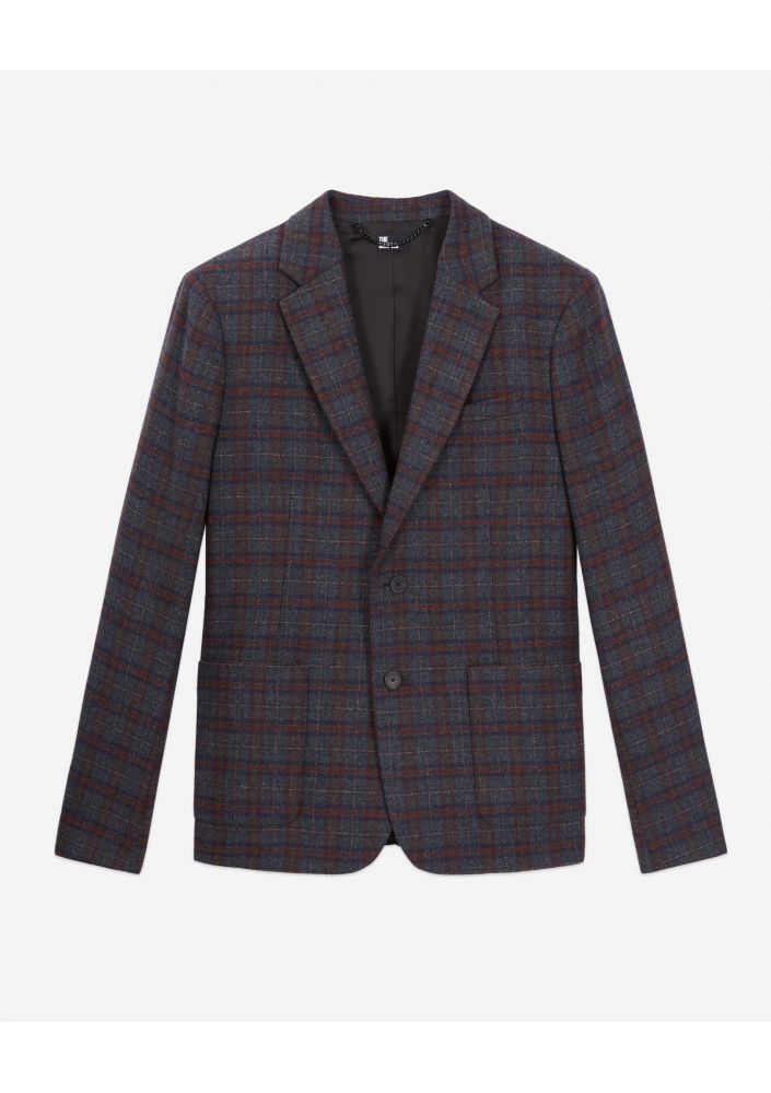 THE KOOPLES Kurtka wełniana w kratkę