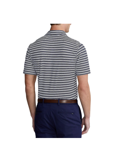 Ralph Lauren Koszulka Polo Golf Tour Pique Stripe - French Navy/White
