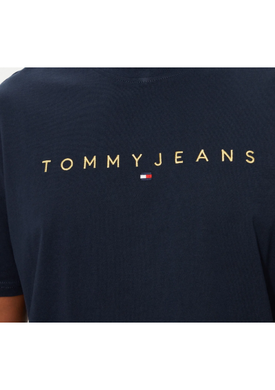 Tommy Jeans t-shirt bawełniany kolor granatowy z aplikacją DM0DM19694