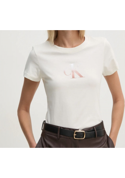 Calvin Klein Jeans t-shirt bawełniany damski kolor beżowy J20J224982