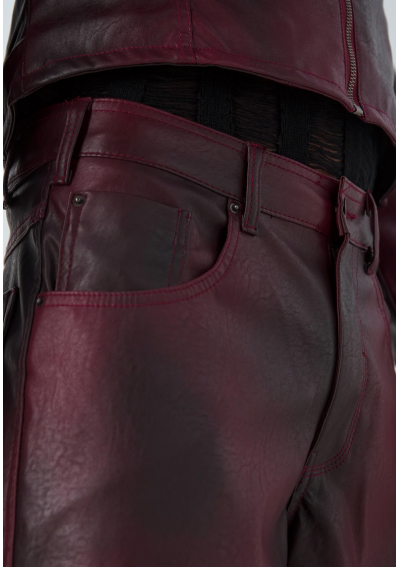 Jaded London OXBLOOD - Spodnie ekoskóra