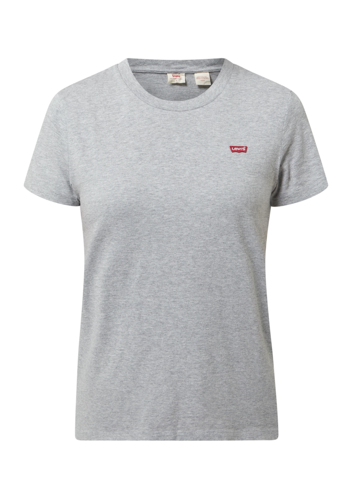 Levi's T-shirt z bawełny bio - średnioszary melanż 391852 0143