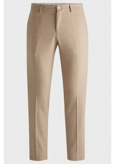 BOSS Spodnie slim-fit z elastycznej flaneli