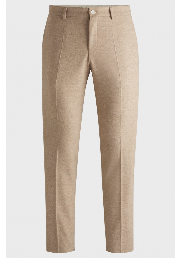 BOSS Spodnie slim-fit z elastycznej flaneli