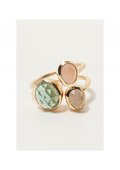 Moonstone Wielokamienny pierścionek 'Beverly'