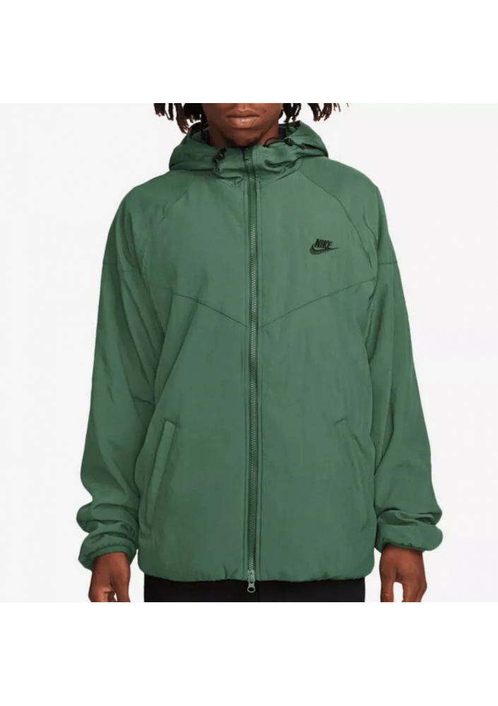 Nike – Zielona zimowa kurtka wiatrówka z tkaniny