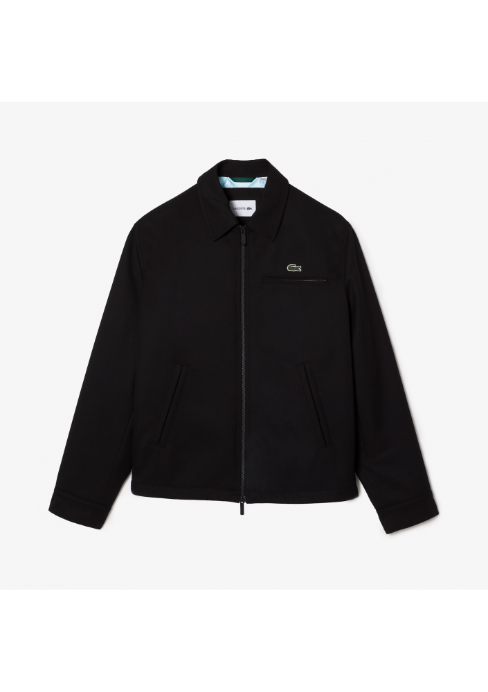 LACOSTE Krótka, zapinana na zamek, bawełniana, pikowana kurtka