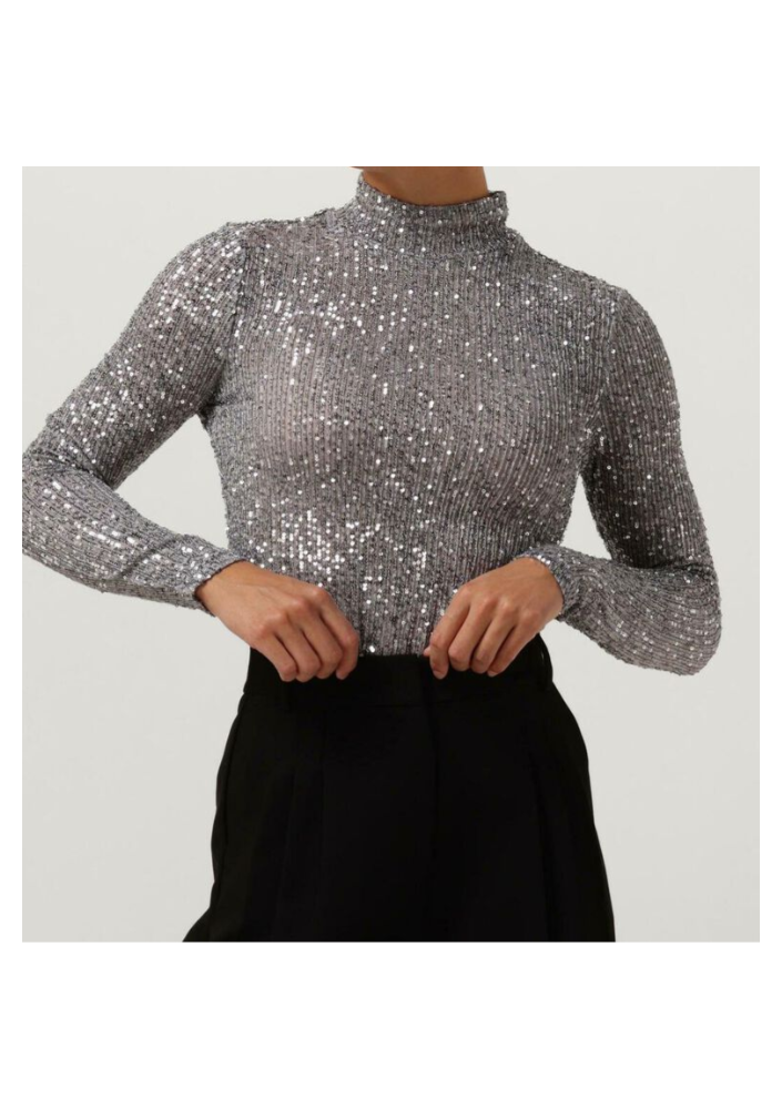 bruuns bazaar srebrny top brokat ezra bluzka 34