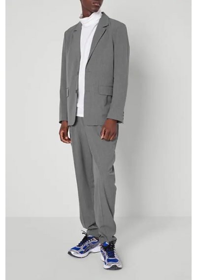 American Vintage KRÓTKA PROSTA MARYNARKA CENDRE CHINE