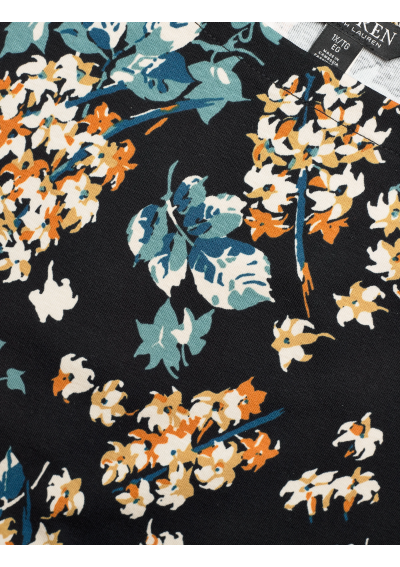 Lauren Women Koszulka z bawełny z kwiatowym wzorem i rozciągliwym dekoltem w łódkę