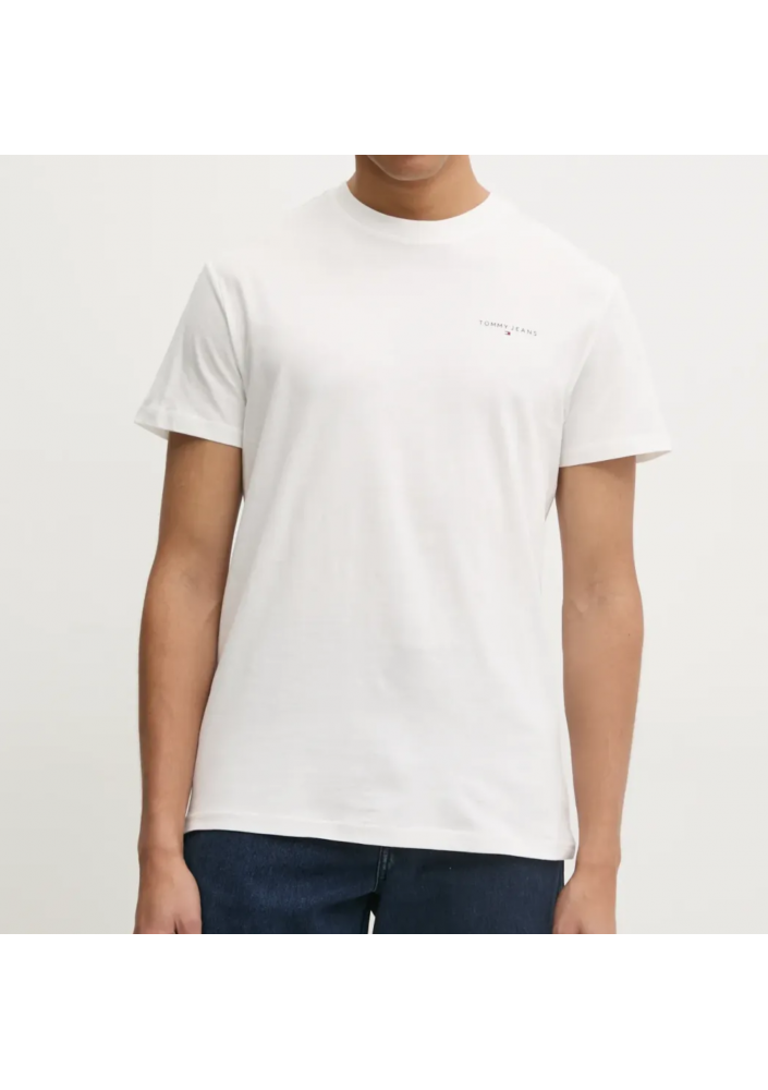 Tommy Jeans t-shirt bawełniany męski kolor biały gładki DM0DM21188