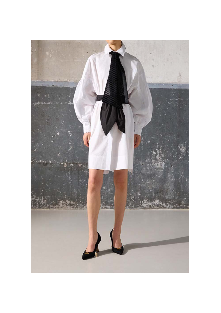 Karl Lagerfeld sukienka bawełniana x The Ultimate icon kolor biały mini oversize