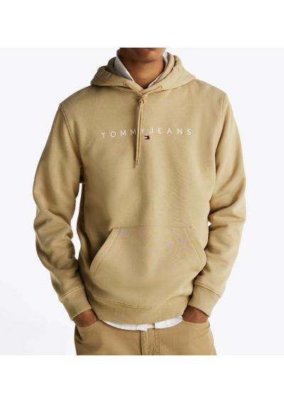 Tommy Jeans bluza męska kolor beżowy z kapturem z nadrukiem DM0DM20746