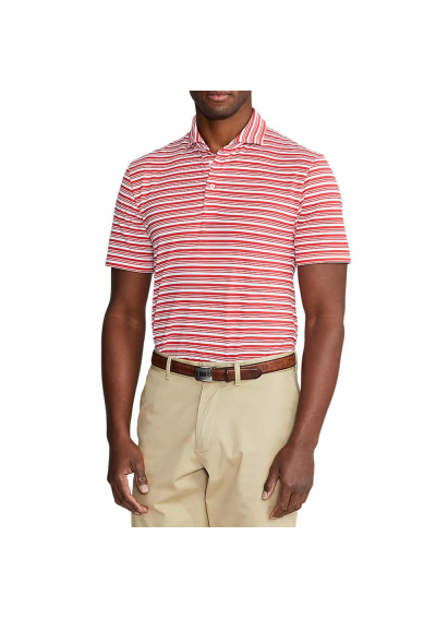 Ralph Lauren Koszulka Polo Golf Tour Pique Stripe - Starboard Red/White